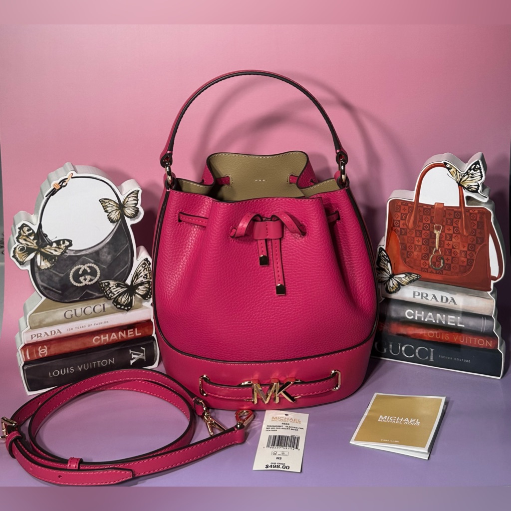 Michael - Michael Kors Bucket Messenger Leather Bag - Pink